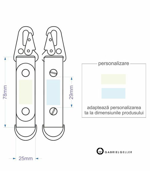 indicatii personalizare breloc Breloc cu Carabina - Image 1